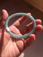 Load image into Gallery viewer, 54.2mm Certified Type A 100% Natural dark green/blue/gray with Guatemala slim round cut Jadeite bangle PE48-7033
