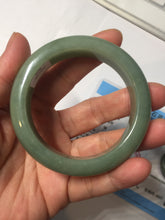 Load image into Gallery viewer, 52mm certified natural 100% natural Type A summer leave green jadeite jade bangle AA86-4910
