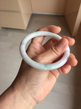 Load image into Gallery viewer, 56mm certified Type A 100% Natural white sunny green purple slim round cut Jadeite Jade bangle PB263-3202
