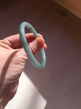 Load image into Gallery viewer, 54.2mm Certified Type A 100% Natural dark green/blue/gray with Guatemala slim round cut Jadeite bangle PE48-7033
