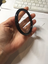 Load image into Gallery viewer, 61.5mm 100% Natural dark green/black meteorite Stellar Night sky round cut nephrite bangle HN77-2280
