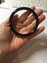 Load image into Gallery viewer, 61.5mm 100% Natural dark green/black meteorite Stellar Night sky round cut nephrite bangle HN77-2280
