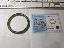 Load image into Gallery viewer, 53.7mm Certified 100% Natural lake green gray black Nephrite Bangle HN174-6922
