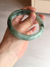Load image into Gallery viewer, Shopify only 59mm Certified Type A 100% Natural dark green flying flowers Jadeite Jade bangle BF126-8561
