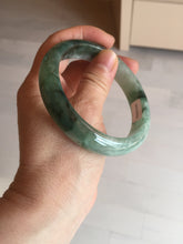 Load image into Gallery viewer, Shopify only 59mm Certified Type A 100% Natural dark green flying flowers Jadeite Jade bangle BF126-8561
