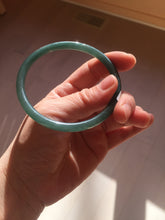 Load image into Gallery viewer, 60mm Certified Type A 100% Natural dark green/blue/gray with Guatemala slim round cut Jadeite bangle PE49-7058
