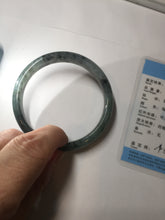 Load image into Gallery viewer, 56.8mm Certified 100% natural Type A oily dark green/gray (老油青) jadeite jade bangle PA78-6284
