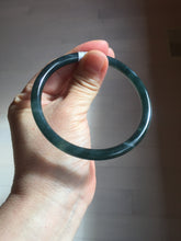 Load image into Gallery viewer, 61mm Certified Type A 100% Natural dark green/blue/gray Guatemala slim round cut Jadeite bangle BP199-5515
