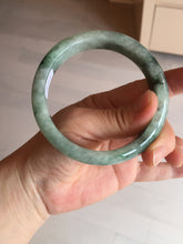 Load image into Gallery viewer, Shopify only 59mm Certified Type A 100% Natural dark green flying flowers Jadeite Jade bangle BF126-8561
