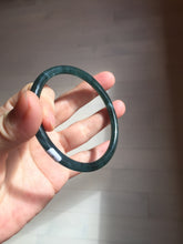 Load image into Gallery viewer, 61mm Certified Type A 100% Natural dark green/blue/gray Guatemala slim round cut Jadeite bangle BP199-5515

