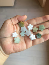 Load image into Gallery viewer, Type A 100% Natural light green/white/purple jadeite Jade flower Pendant group PC223
