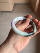 Load image into Gallery viewer, 58.6mm certified 100% natural type A certified dark green/purple/white jadeite jade bangle PH210-6233
