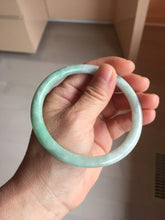 Load image into Gallery viewer, 62.5mm Certified Type A 100% Natural sunny green white round cut jadeite Jade bangle PB262-3258
