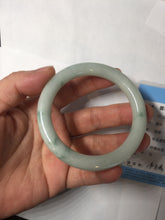 Load image into Gallery viewer, 51.5mm Certified Type A 100% Natural light green with floating green flowers round cut Jadeite jade bangle PB173-4721
