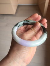 Load image into Gallery viewer, 58.6mm certified 100% natural type A certified dark green/purple/white jadeite jade bangle PH210-6233
