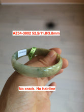 Load image into Gallery viewer, 51-52mm certificated Type A 100% Natural light green/yellow/brown thin Jadeite Jade bangle AZ54
