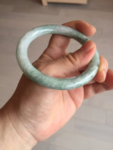 Load image into Gallery viewer, 55.2mm certified 100% natural Type A light green with green floating flowers round cut jadeite jade bangle BS109-2524
