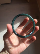 Load image into Gallery viewer, 61mm Certified Type A 100% Natural light green/blue/gray Guatemala slim round cut Jadeite bangle BP198-2051
