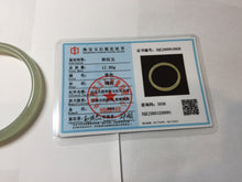 Load image into Gallery viewer, 51.5mm Certified 100% Natural icy watery light green yellow gray Clear Sky Water Green (晴水)Nephrite Bangle HN175-6930
