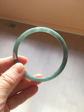 Load image into Gallery viewer, 60mm Certified Type A 100% Natural dark green/blue/gray with Guatemala slim round cut Jadeite bangle PE52-7052

