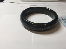 Load image into Gallery viewer, 62.8mm 100% Natural dark green/black meteorite Stellar Night sky nephrite bangle HN79-1248
