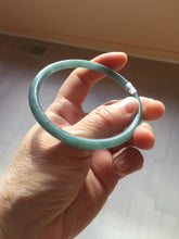 Load image into Gallery viewer, 60mm Certified Type A 100% Natural dark green/blue/gray with Guatemala slim round cut Jadeite bangle PE52-7052
