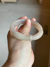 Load image into Gallery viewer, 56mm 100% natural light Pink/black/purple Quartzite (Shetaicui jade) 3D carved Bow knot bangle SY8
