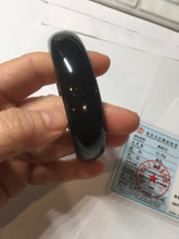 Load image into Gallery viewer, 62.8mm 100% Natural dark green/black meteorite Stellar Night sky nephrite bangle HN79-1248
