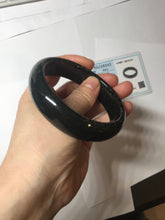 Load image into Gallery viewer, 62.8mm 100% Natural dark green/black meteorite Stellar Night sky nephrite bangle HN79-1248
