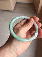 Load image into Gallery viewer, 62.5mm Certified Type A 100% Natural sunny green white round cut jadeite Jade bangle PB262-3258
