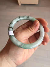 Load image into Gallery viewer, 55.2mm certified 100% natural Type A light green with green floating flowers round cut jadeite jade bangle BS109-2524
