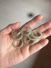 Load image into Gallery viewer, 17.9mm/size 7 3/4 100% natural type A icy watery dark green/light green/yellow/gray jadeite jade band ring BF34
