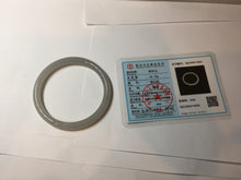 Load image into Gallery viewer, 55mm Certified 100% Natural icy watery gray black(灰冰) smoky gray(烟紫) slim round cut nephrite jade bangle HT124-9091
