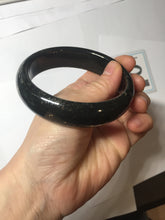 Load image into Gallery viewer, 62.8mm 100% Natural dark green/black meteorite Stellar Night sky nephrite bangle HN79-1248
