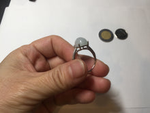 Load image into Gallery viewer, 100% natural type A white four-prong jadeite jade ring PA80
