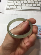 Load image into Gallery viewer, 51.5mm Certified 100% Natural icy watery light green yellow gray Clear Sky Water Green (晴水)Nephrite Bangle HN175-6930
