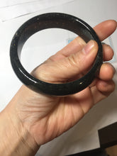 Load image into Gallery viewer, 62.8mm 100% Natural dark green/black meteorite Stellar Night sky nephrite bangle HN79-1248

