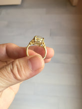 Load image into Gallery viewer, 100% Natural pale pink(藕粉) light gray nephrite cabochon Jade ring (adjustable size) HE114
