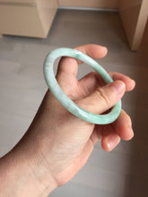 Load image into Gallery viewer, 62.5mm Certified Type A 100% Natural sunny green white round cut jadeite Jade bangle PB262-3258
