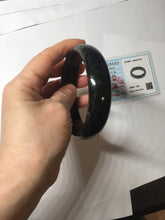 Load image into Gallery viewer, 62.8mm 100% Natural dark green/black meteorite Stellar Night sky nephrite bangle HN79-1248
