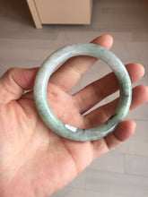 Load image into Gallery viewer, 55.2mm certified 100% natural Type A light green with green floating flowers round cut jadeite jade bangle BS109-2524
