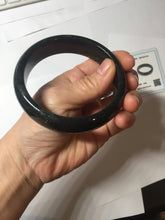 Load image into Gallery viewer, 62.8mm 100% Natural dark green/black meteorite Stellar Night sky nephrite bangle HN79-1248
