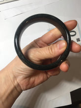 Load image into Gallery viewer, 62.8mm 100% Natural dark green/black meteorite Stellar Night sky nephrite bangle HN79-1248
