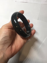 Load image into Gallery viewer, 62.8mm 100% Natural dark green/black meteorite Stellar Night sky nephrite bangle HN79-1248
