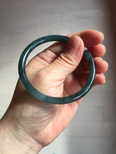 Load image into Gallery viewer, 56mm Certified Type A 100% Natural dark green/blue/gray Guatemala slim round cut Jadeite bangle BP197-2078
