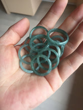 Load image into Gallery viewer, 100% natural type A icy watery light green/blue/gray  Guatemala jadeite jade band ring R117
