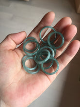 Load image into Gallery viewer, 100% natural type A icy watery light green/blue/gray  Guatemala jadeite jade band ring R117
