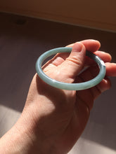 Load image into Gallery viewer, 55.4mm Certified Type A 100% Natural dark green/blue/gray with Guatemala slim round cut Jadeite bangle PE54-7045
