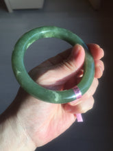 Load image into Gallery viewer, 57.4mm 100% natural certified dark green/gray nephrite jade bangle HF69-6454
