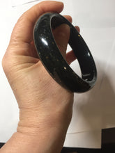 Load image into Gallery viewer, 62.8mm 100% Natural dark green/black meteorite Stellar Night sky nephrite bangle HN79-1248
